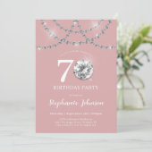 Elegant Diamonds Blush Pink 70. Geburtstag Einladung (Stehend Vorderseite)