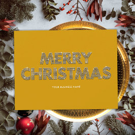 Elegant Diamonds Frohe Weihnachts-Business Gelb Feiertagskarte