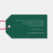 Elegant Diamonds Frohe Weihnachtsgeschäft Grün Geschenkanhänger (Rückseite Horizontal)