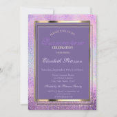 Elegant Diamonds Holographic Quinceañera Einladung (Vorderseite)