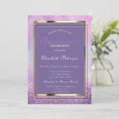 Elegant Diamonds Holographic Quinceañera Einladung (Stehend Vorderseite)