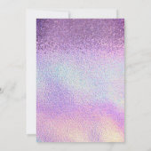 Elegant Diamonds Holographic Quinceañera Einladung (Rückseite)