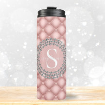 Elegant Diamonds Luxury Blush Pink Monogram