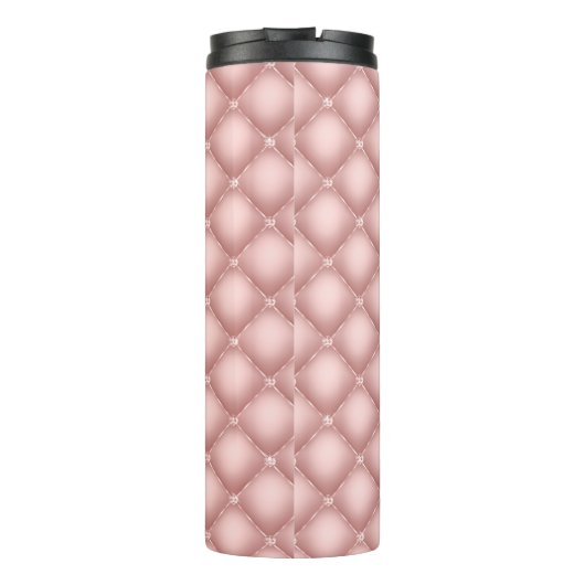 Elegant Diamonds Luxury Blush Pink Monogram Thermosbecher (Rückseite)