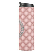 Elegant Diamonds Luxury Blush Pink Monogram Thermosbecher (Nach rechts gedreht)