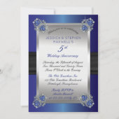 Elegant Diamonds Sapphires Blue 5 Jahre Einladung (Vorderseite)