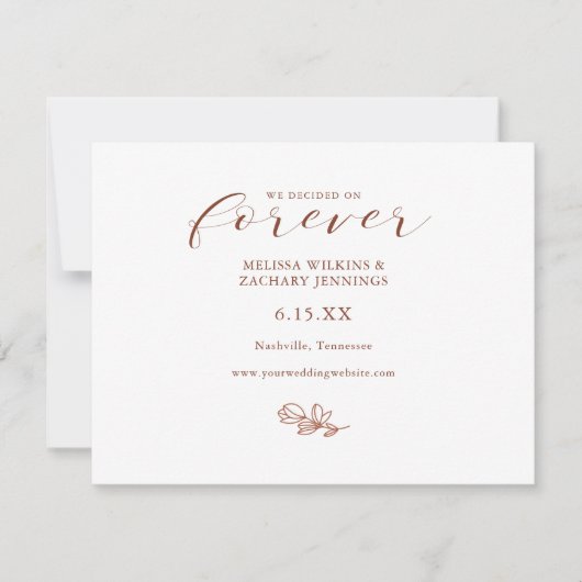 Elegant, die wir Save the Date auf ewig entschiede (Vorderseite)