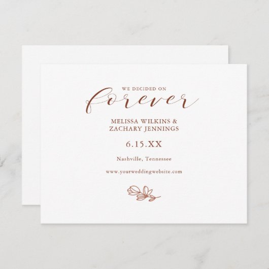 Elegant, die wir Save the Date auf ewig entschiede (Vorne/Hinten)