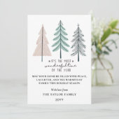 Elegant Die wunderbarste Zeit Weihnachtsbäume Feiertagskarte (Stehend Vorderseite)