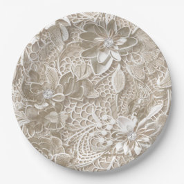 Elegant diese Spitzen und Diamanten Pappteller