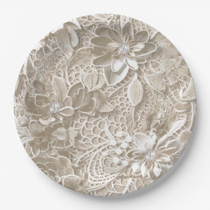 Elegant diese Spitzen und Diamanten Pappteller