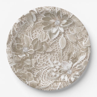 Elegant diese Spitzen und Diamanten Pappteller