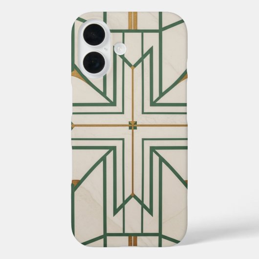 Elegant Dill Green Geometric iPhone 16 Fall | Kret Case-Mate iPhone Hülle (Rückseite)