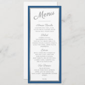 ELEGANT DINNER MENU modern reception blue gray Menükarte (Vorne/Hinten)