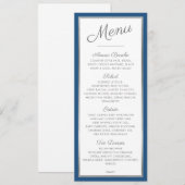 ELEGANT DINNER MENU Moderner Empfang Blau grau Menükarte (Vorne/Hinten)