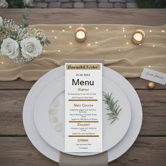 Elegant dinner party menu template menükarte