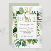 Elegant Dinosaur Boy Baby Shower Einladung (Vorne/Hinten)