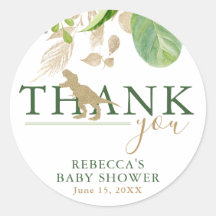 Elegant Dinosaur Green und Gold Baby Dusche