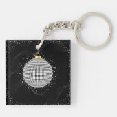 Elegant Disco Ball Christmas Ornament Schlüsselanhänger (Rückseite)