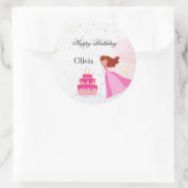 Elegant Disney princess birthday Runder Aufkleber (Tasche)
