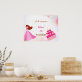 Elegant Disney princess birthday welcome sign Poster (Küche)