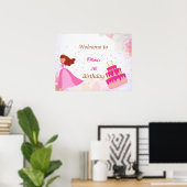 Elegant Disney princess birthday welcome sign Poster (Heimbüro)