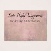 Elegant Distressed Date Night Suggestions Card (Vorderseite)