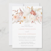 Elegant Divine Blush and White Floral Wedding Einladung (Vorderseite)