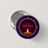 Elegant Diwali Diyas Lila Button (Vorne & Hinten)