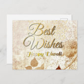 Elegant Diwali Postcard | Festival der Lichter Postkarte (Vorne/Hinten)