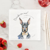 Elegant Doberman Waiter Watercolor anpassbar Serviette (Beispiel)