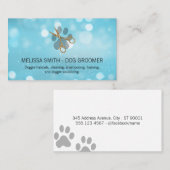 Elegant Dog Groomer | Blue Boke Visitenkarte (Vorne/Hinten)