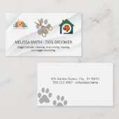 Elegant Dog Groomer Dog House Visitenkarte (Vorne/Hinten)