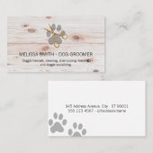Elegant Dog Groomer | Holzkappen Visitenkarte (Vorne/Hinten)