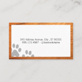 Elegant Dog Groomer | Holzkörner Visitenkarte (Rückseite)