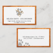 Elegant Dog Groomer | Holzkörner Visitenkarte (Vorne/Hinten)