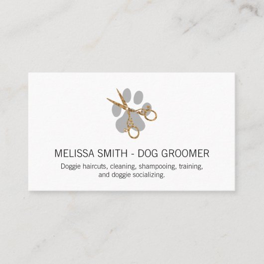 Elegant Dog Groomer Visitenkarte (Vorderseite)