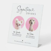 Elegant Dog Signature Drinks | Wedding Bar Sign Sockelschild (Vorderseite)