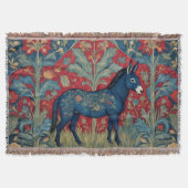 Elegant Donkey William Morris Inspiriert Gemustert Decke (Vorderseite)