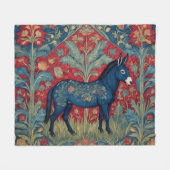 Elegant Donkey William Morris Inspiriert Gemustert Fleecedecke (Vorderseite (Horizontal))