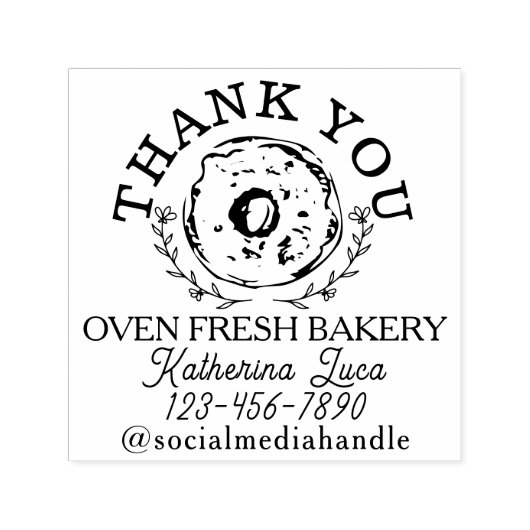 Elegant Donut Danke, dass Sie Bakery nennen Permastempel (Design)
