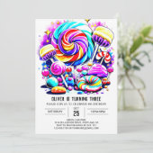 Elegant Donut Sweet Birthday Einladung (Stehend Vorderseite)