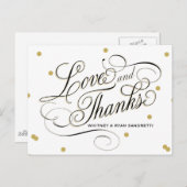 Elegant Dot Gold Vielen Dank Postkarte (Vorne/Hinten)