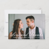 Elegant Dots Wedding Foto Dankeschön Card Dankeskarte (Vorderseite)