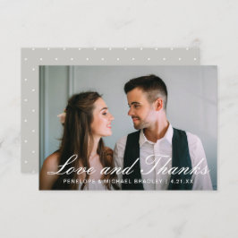 Elegant Dots Wedding Foto Dankeschön Card Dankeskarte