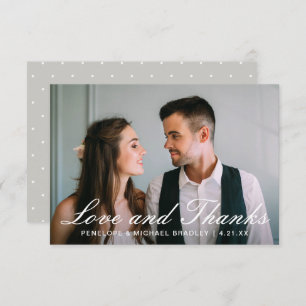 Elegant Dots Wedding Foto Dankeschön Card Dankeskarte