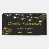 Elegant Double Celebration Birthday Soiree Banner (Horizontal)