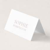 Elegant Double-Sided White Wedding Place Card (Vorderseite)