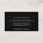 Elegant Doula Midfrau Birth Coach Visitenkarte (Rückseite)