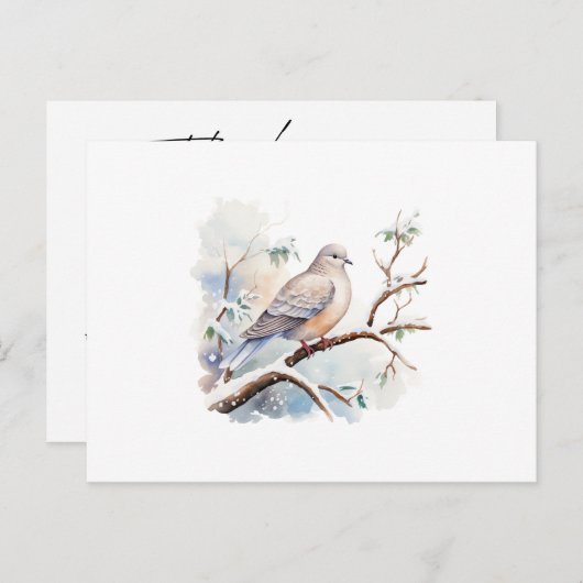 Elegant Dove Beuneral Einfaches Skript Dankeschön  Postkarte (Vorne/Hinten)